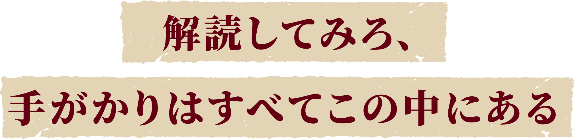 解読してみろ、手がかりはすべてこの中にある