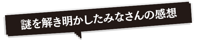 謎を解き明かしたみなさんの感想