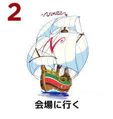 ２、会場に行く