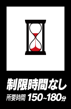 制限時間なし 所要時間150〜180分