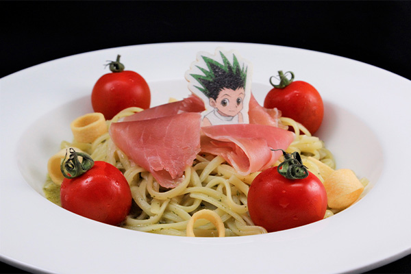 ゴンの腹ごしらえ生ハムバジルパスタ