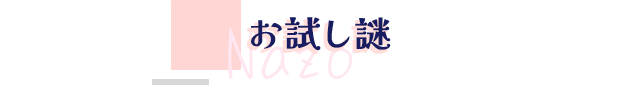 お試し謎