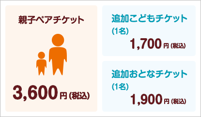 イベント参加券 アトラクション5回券付 共通(小学生以上) 3,200円