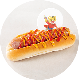チーズとケチャップのしましまドッグ