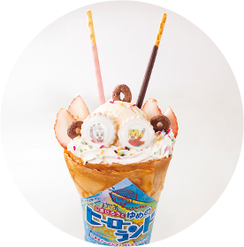 しまじろうとみみりんのドーナツといちごのパフェクレープ
