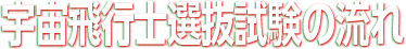 宇宙飛行士選抜試験の流れ