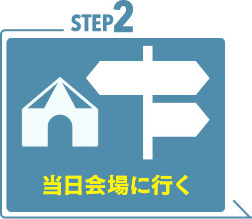STEP2： 当日会場に行く