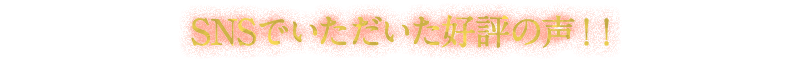 SNSでいただいた好評の声！！